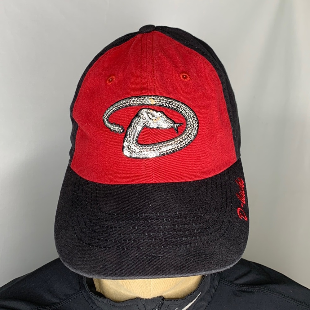 Women's Fan Favorite Red Arizona Diamondbacks Sparkle Adjustable Hat - OSFA